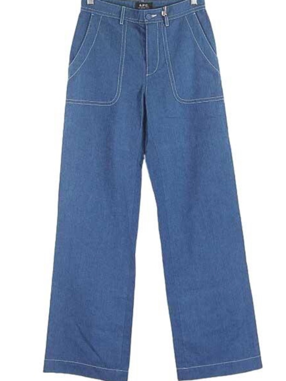 APC Jeans Rue Madame Paris Straight Wide Leg Women's size 28 in Medium Blue